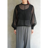 SHEER BLOUSE-BLACK-