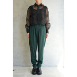 STRETCH TAPERED PANTS-CHACOAL-