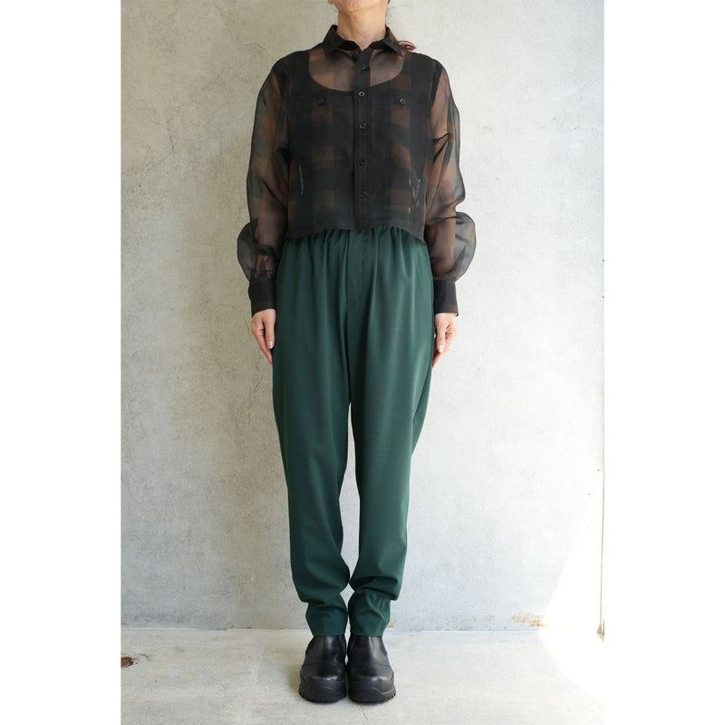 STRETCH TAPERED PANTS-CHACOAL-
