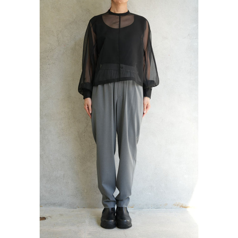 STRETCH TAPERED PANTS-CHACOAL-