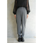 STRETCH TAPERED PANTS-CHACOAL-