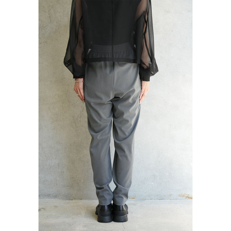 STRETCH TAPERED PANTS-CHACOAL-