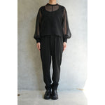 STRETCH TAPERED PANTS-CHACOAL-