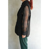 DOESKIN SLEEVELESS BLAZER-BLACK-