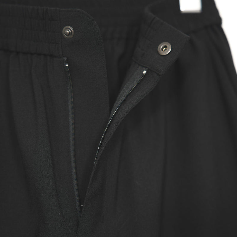 STRETCH WIDE-LEG PANTS-BLACK-