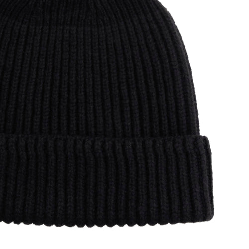 RIBBED KNIT WOOL BEANIE
