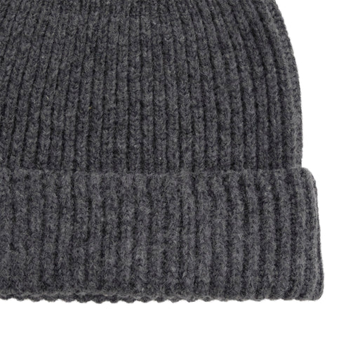 RIBBED KNIT WOOL BEANIE