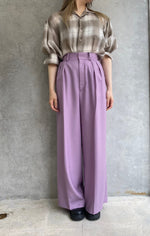 VIYELLA WIDE LEG PANTS-LIGHT PURPLE-