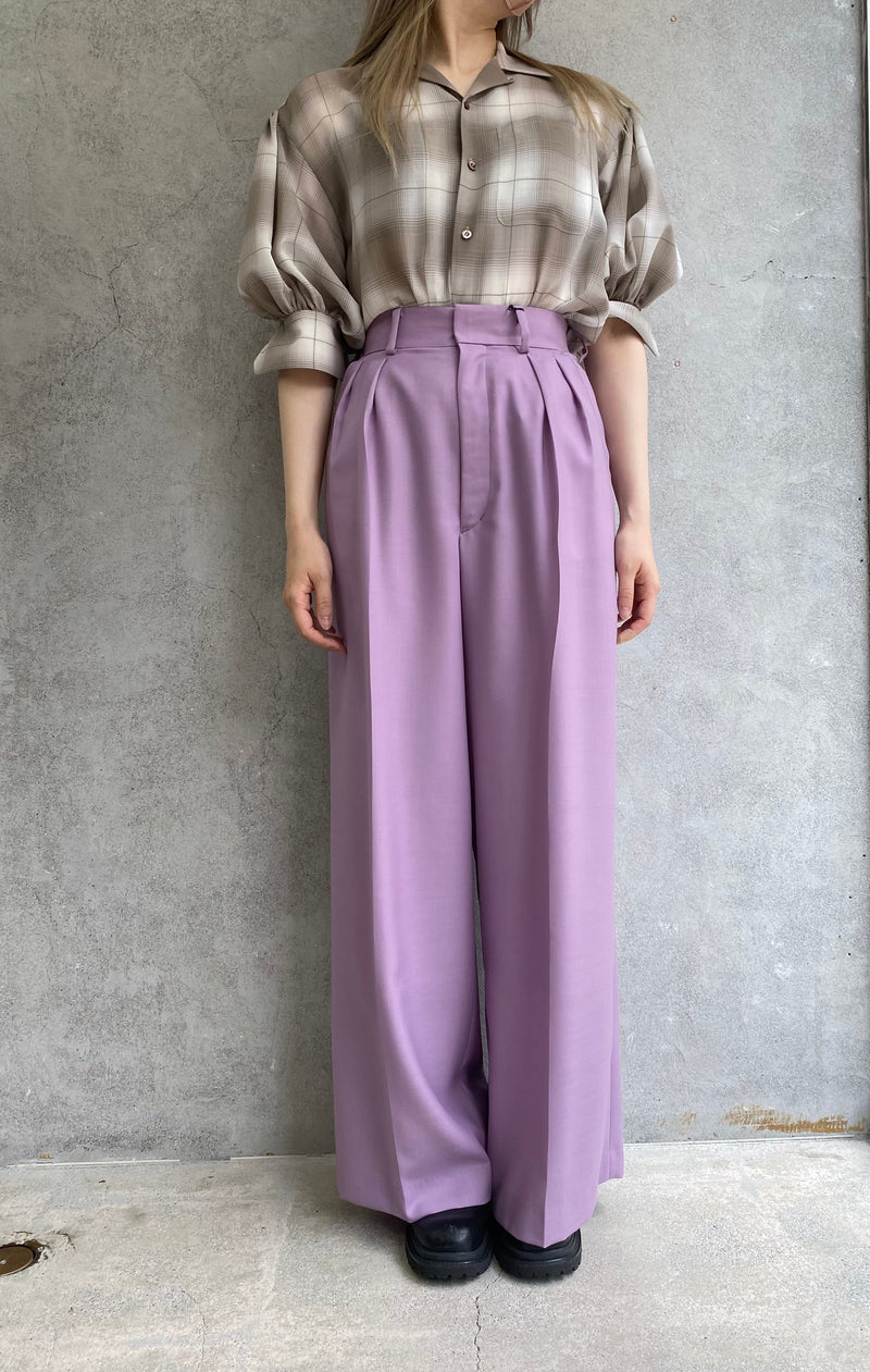 VIYELLA WIDE LEG PANTS-LIGHT PURPLE-