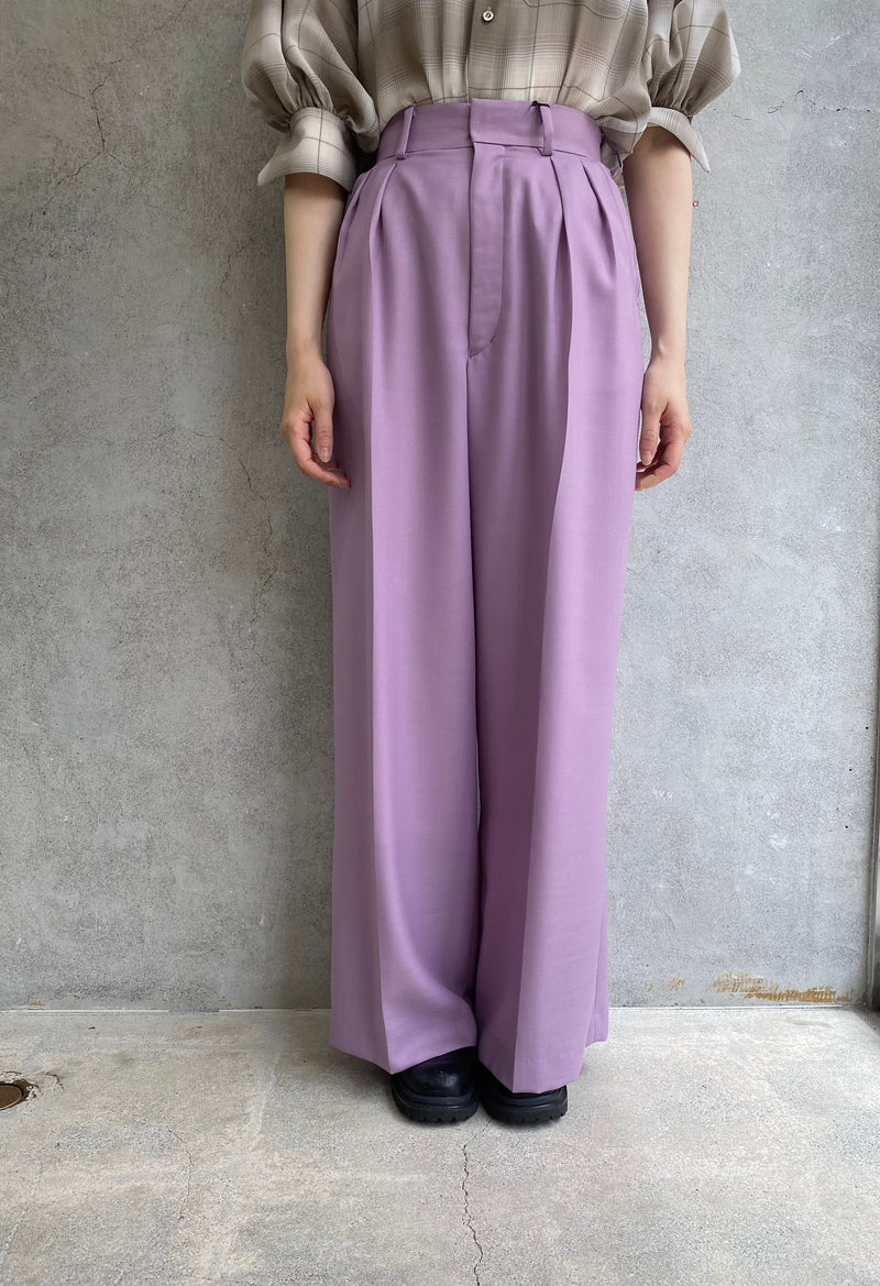 VIYELLA WIDE LEG PANTS-LIGHT PURPLE-