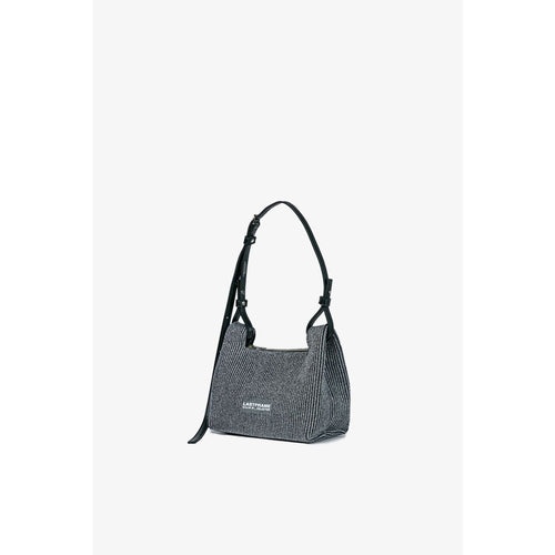 KYOTO METALLIC WRAP BAG SMALL-DARK SILVER×BLACK-