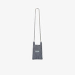 KYOTO METALLIC MARKET BAG MINI(CHAIN)-DARK SILVER×BLACK-