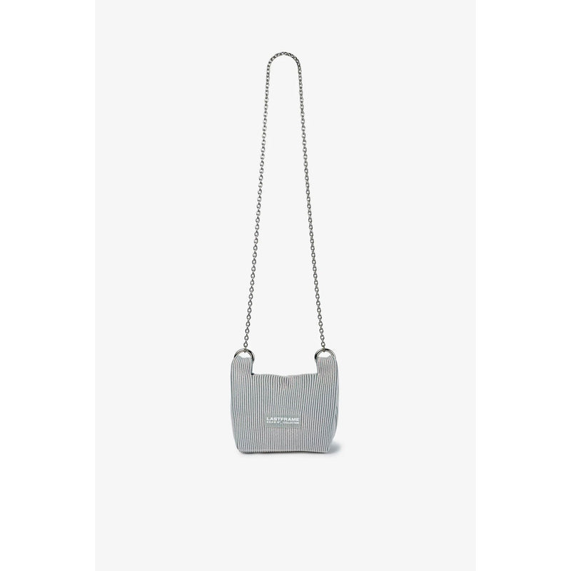 KYOTO METALLIC WRAP BAG MINI(CHAIN)-DARK SILVER×BLACK-