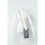 KYOTO METALLIC MARKET BAG MINI(CHAIN)-DARK SILVER×BLACK-