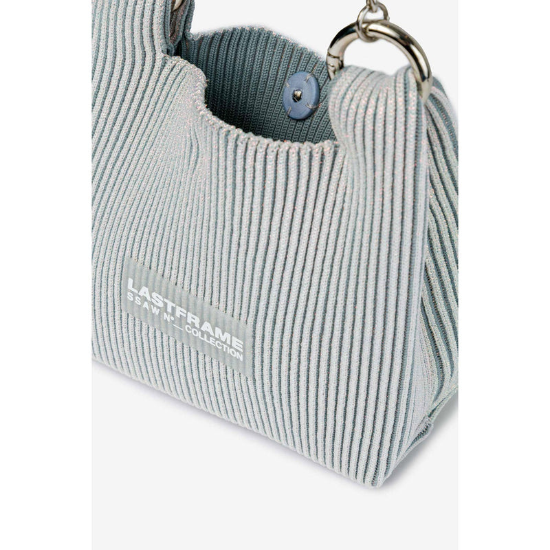 KYOTO METALLIC WRAP BAG MINI(CHAIN)-DARK SILVER×BLACK-