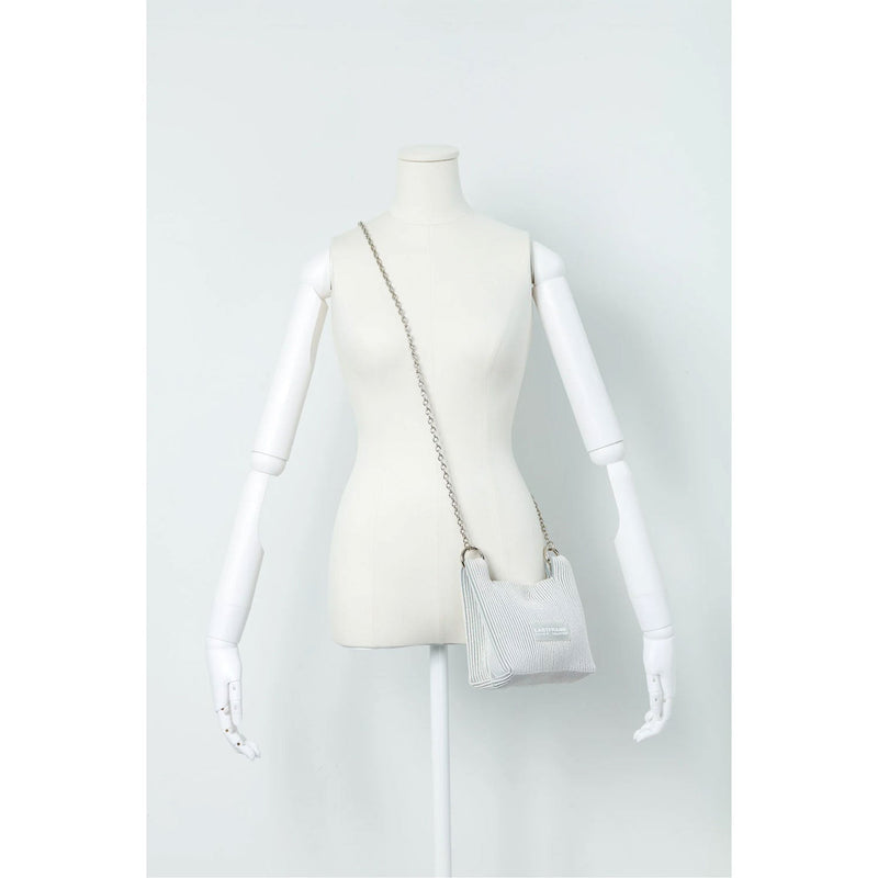 KYOTO METALLIC WRAP BAG MINI(CHAIN)-HOLOGRAM×GRAY-
