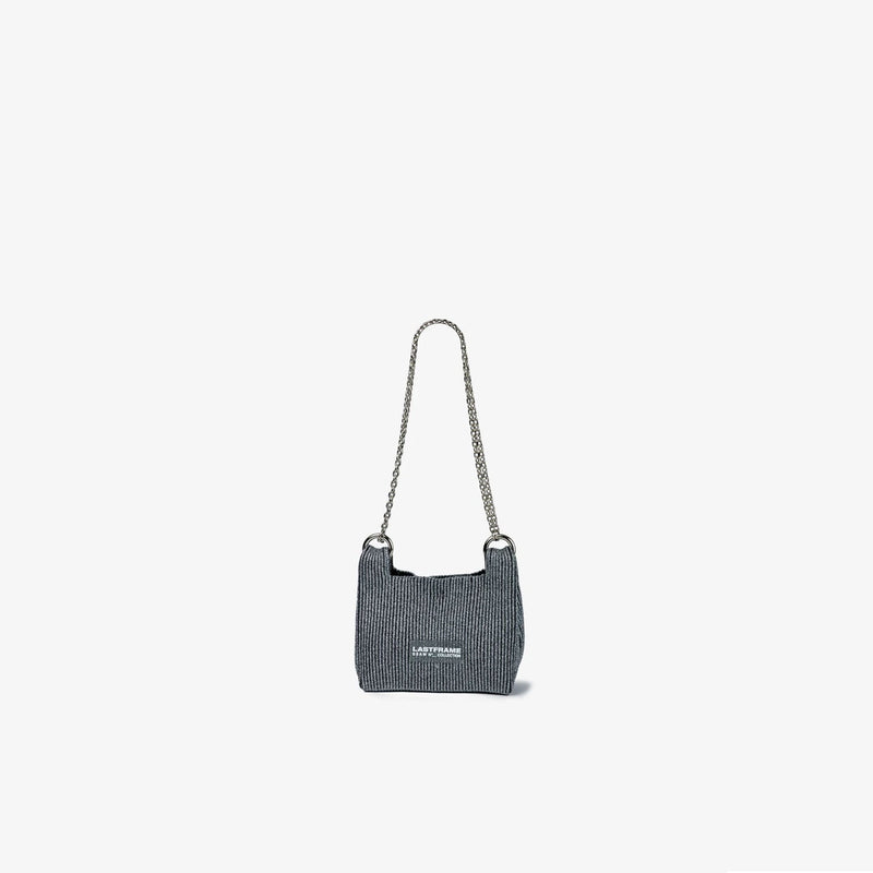 KYOTO METALLIC WRAP BAG MINI(CHAIN)-HOLOGRAM×GRAY-