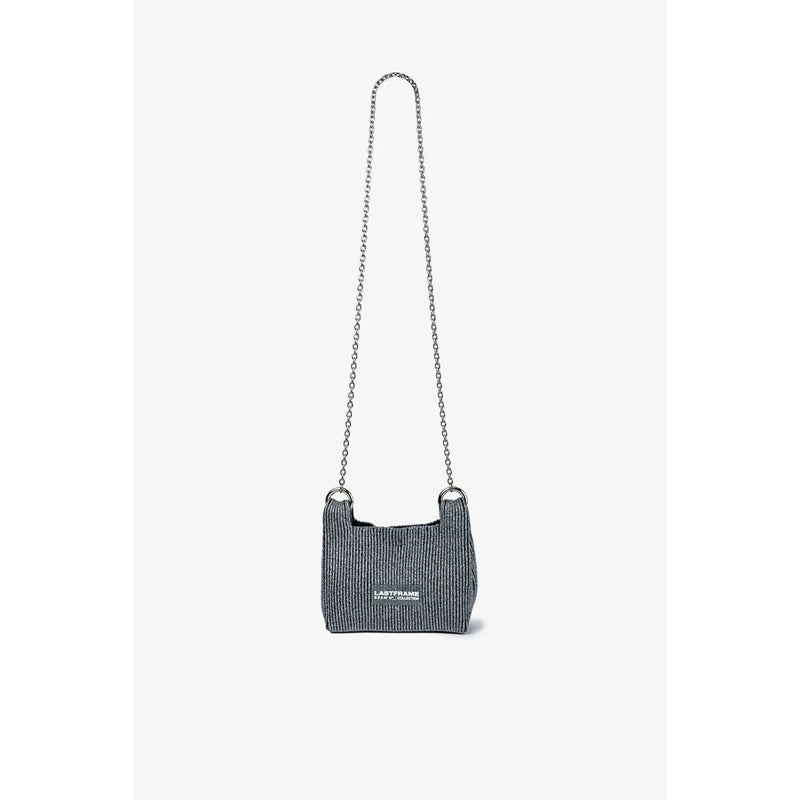 KYOTO METALLIC WRAP BAG MINI(CHAIN)-HOLOGRAM×GRAY-
