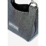 KYOTO METALLIC WRAP BAG MINI(CHAIN)-DARK SILVER×BLACK-