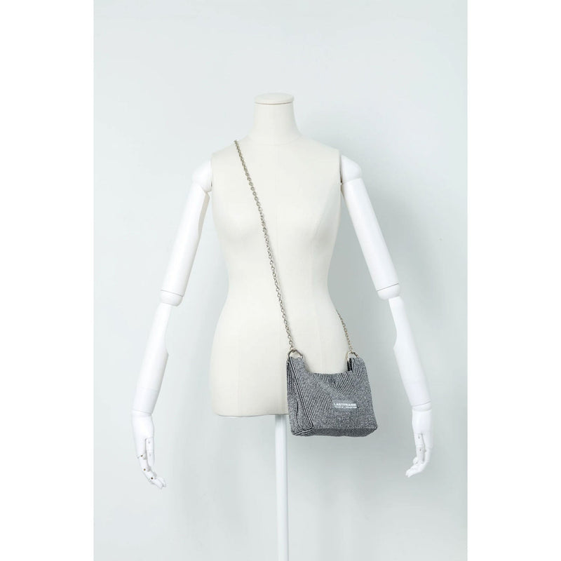 KYOTO METALLIC WRAP BAG MINI(CHAIN)-HOLOGRAM×GRAY-