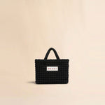 Black nylon Puff small tote bag
