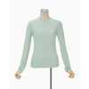 Shirring Jersey Jacquard Long Sleeve Top - black