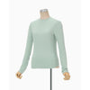 Shirring Jersey Jacquard Long Sleeve Top - black