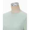 Shirring Jersey Jacquard Long Sleeve Top - black