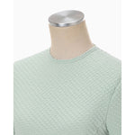Shirring Jersey Jacquard Long Sleeve Top - black