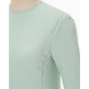 Shirring Jersey Jacquard Long Sleeve Top - black