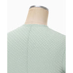 Shirring Jersey Jacquard Long Sleeve Top - black