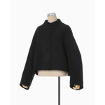 Wool Melton Short Cort - black