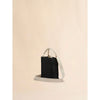 Black raffia effect mini tote bag
