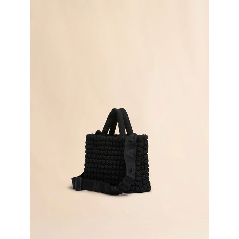 Black nylon Puff small tote bag