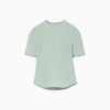 Shirring Jersey Jacquard Short Sleeve Top - light blue