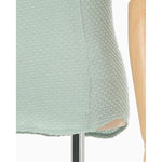 Shirring Jersey Jacquard Short Sleeve Top - light blue