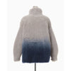 Fur Knitted High Neck Top - grey
