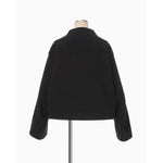 Wool Melton Short Cort - black