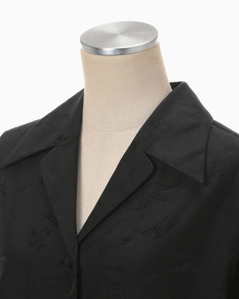 Karako Jacquard Open Collar Shirt - black – THEMARKET