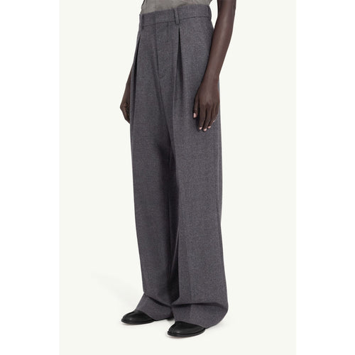 Tailored wool trousers-DARK GREY-