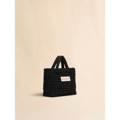 Black nylon Puff small tote bag
