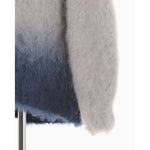 Fur Knitted High Neck Top - grey