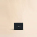 Black leather trifold wallet with Marni Mending embroidery