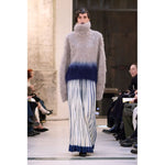 Fur Knitted High Neck Top - grey