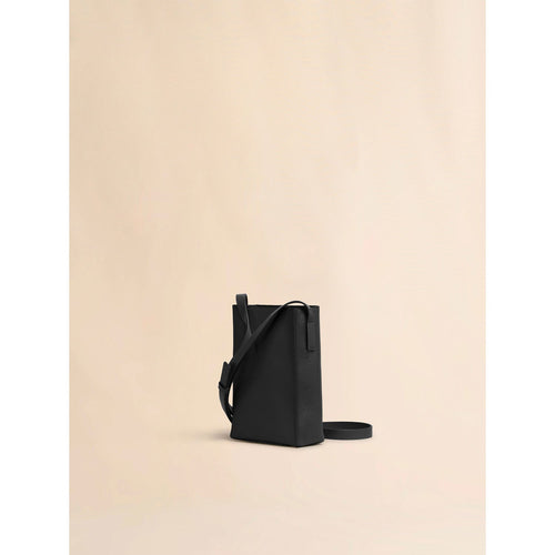 Black leather Museo nano bag with embroidered Marni symbol
