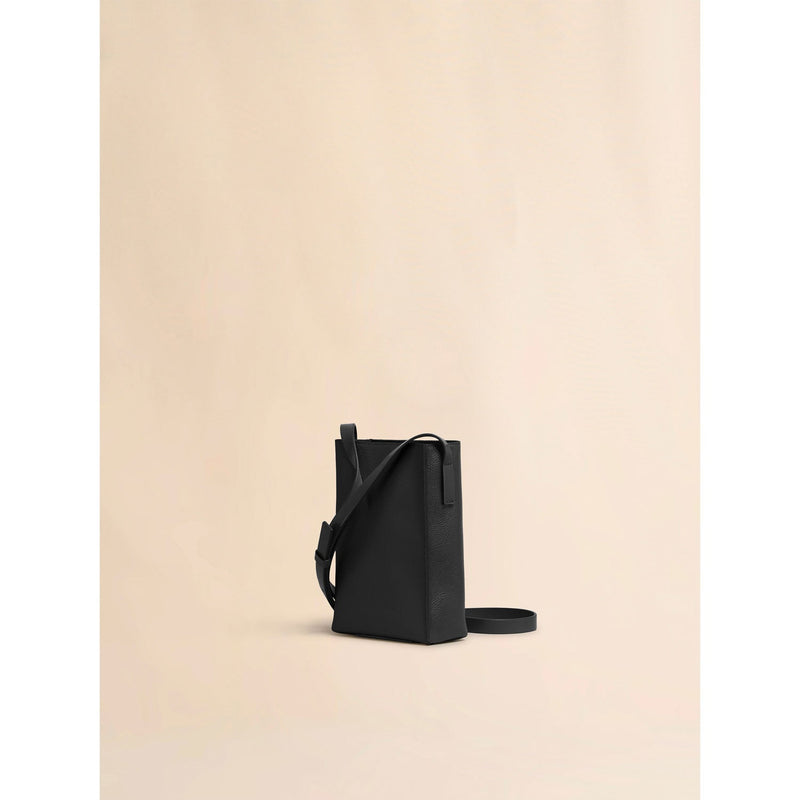 Black leather Museo nano bag with embroidered Marni symbol