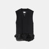 Wool & pleated taffeta vest