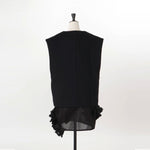 Wool & pleated taffeta vest