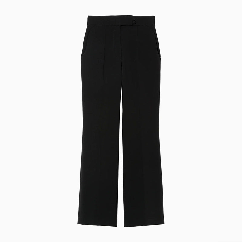 Acetate Polyester High Waisted Center Creased Suit Trouser