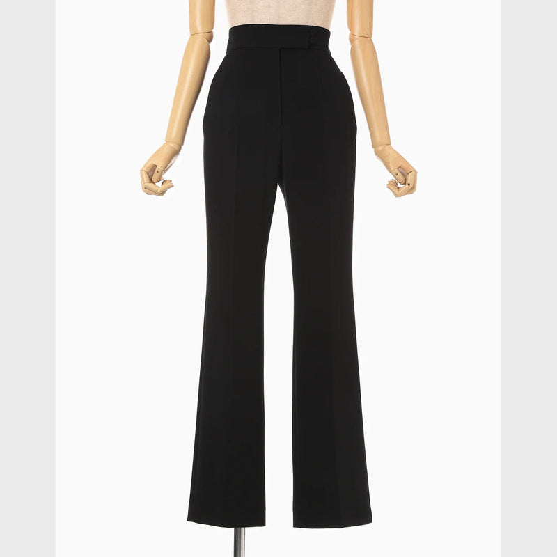 Acetate Polyester High Waisted Center Creased Suit Trouser